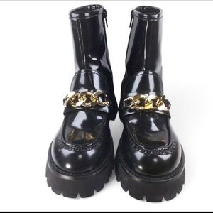 Jeffrey Campbell Emrys Recess Patent Leather Combat Style Boots Size 8